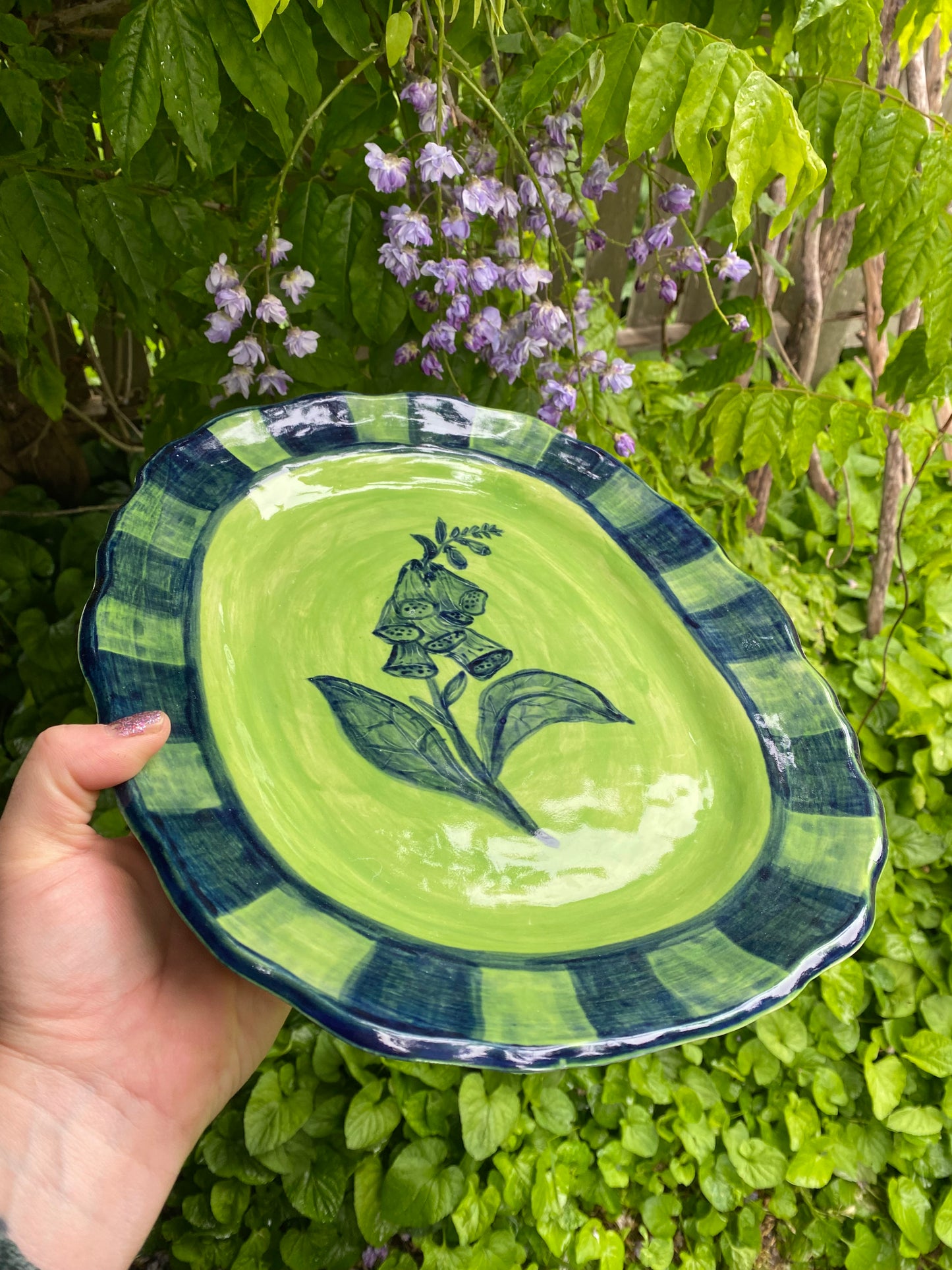 Green Foxglove Platter