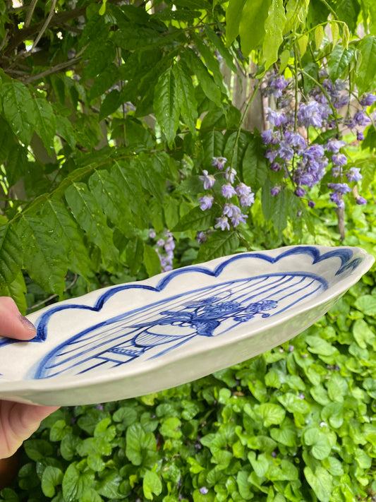 Poppies and Stripes Platter