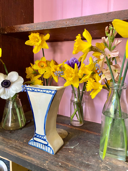 BU1 - Cobalt Blue and White Bud Vase