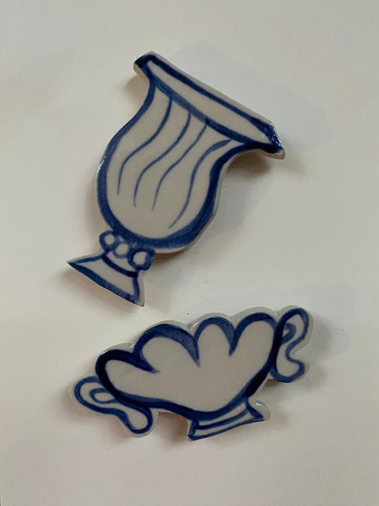 Ceramic Vase Magnets pack of 2 - 12