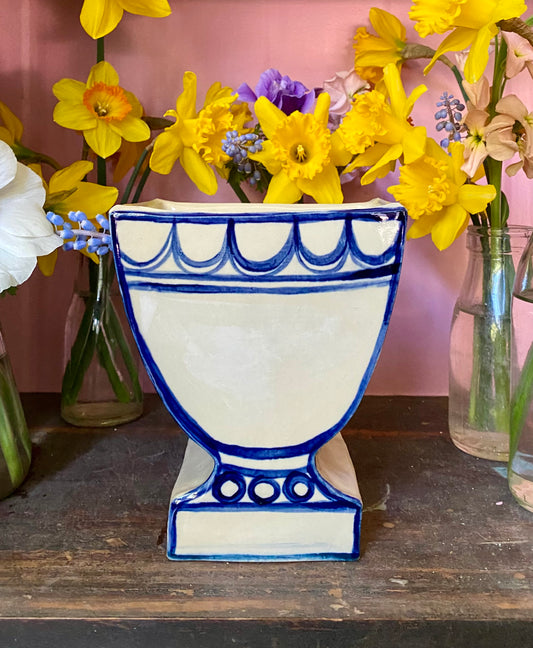 B04 - Large Cobalt Blue and White Vase