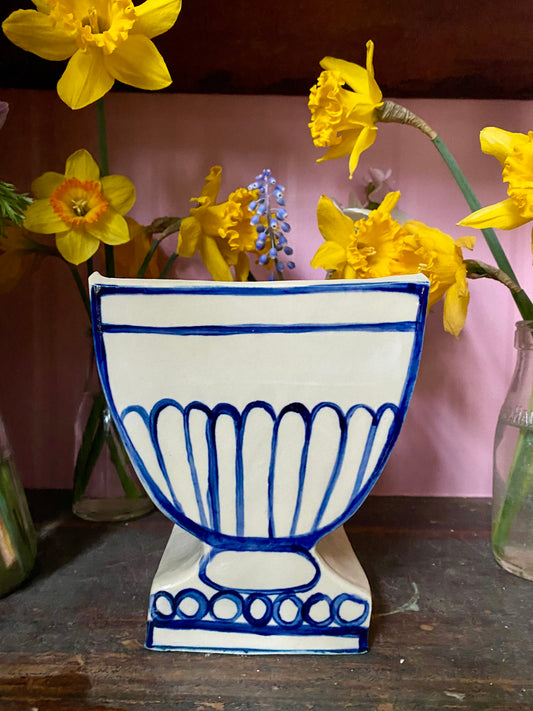 B05 - Large Cobalt Blue and White Vase