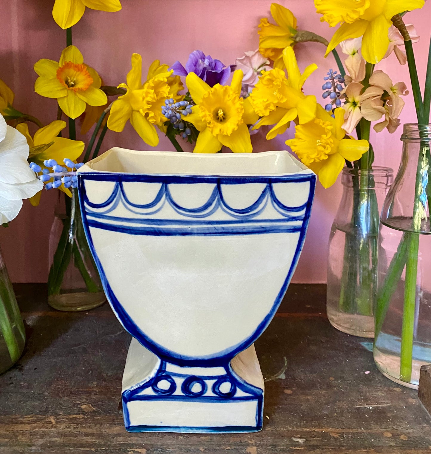 B04 - Large Cobalt Blue and White Vase