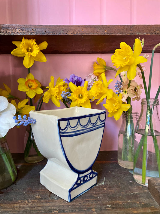 B04 - Large Cobalt Blue and White Vase