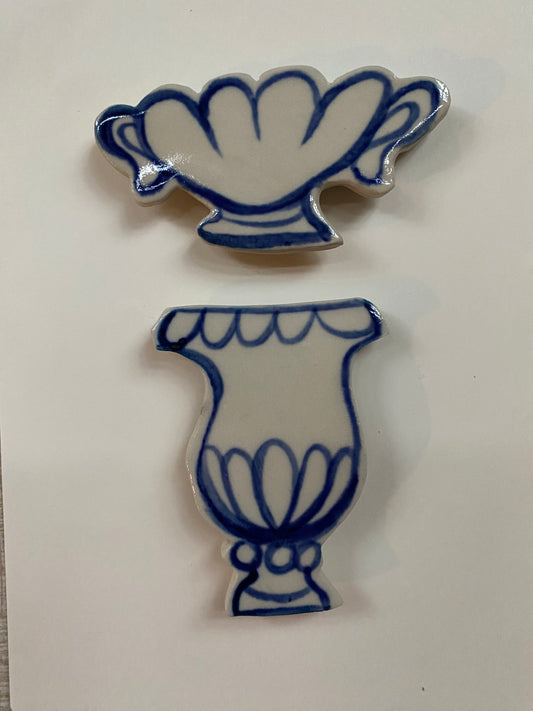 Ceramic Vase Magnets pack of 2 - 15