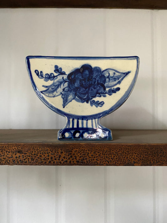 C02 - Cobalt Blue and White Compote