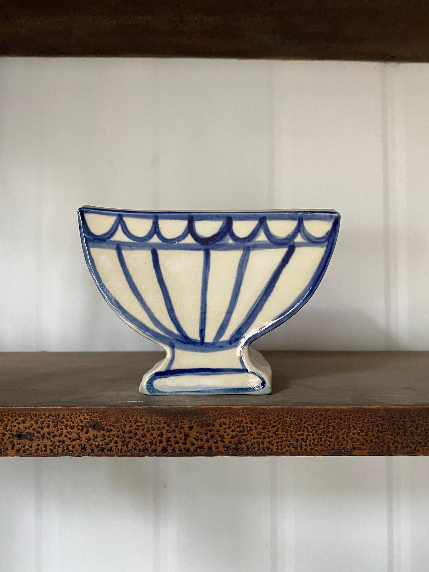 C01 - Cobalt Blue and White Compote