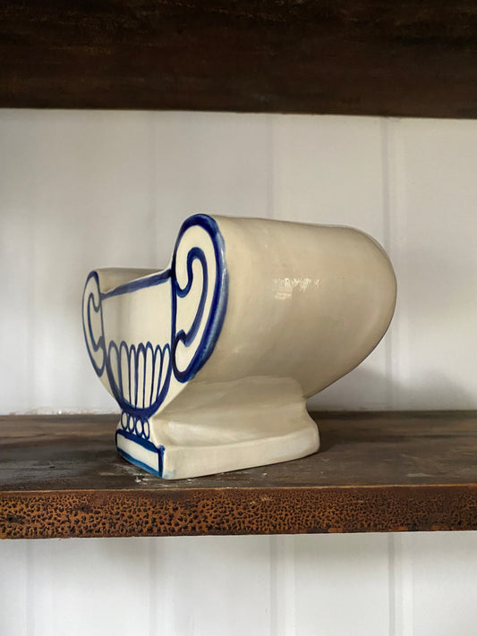 LU02 - Cobalt Blue and White Vase